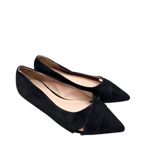 Journee Collection Flats Size 6 Black Pointed‎ Toe Slip On Winslo Lightweight